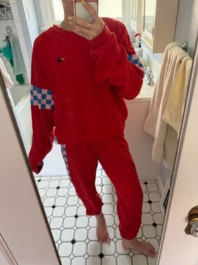 Aviator Nation Red Set with Blue & Pink Checker